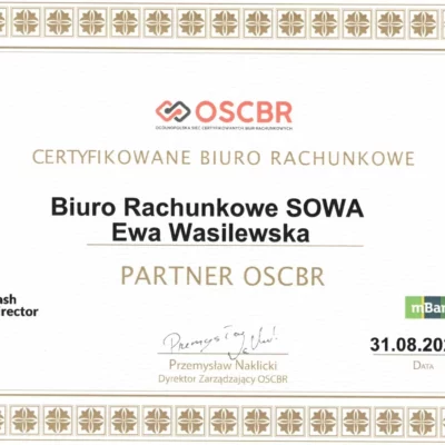 certyfikat OSCBR