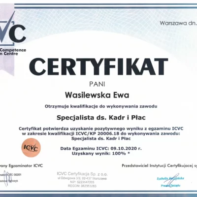 certyfikat kadry